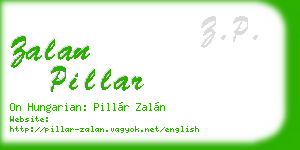 zalan pillar business card